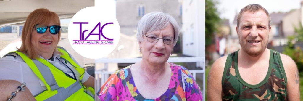 Side-by-side portrait photographs of three older people